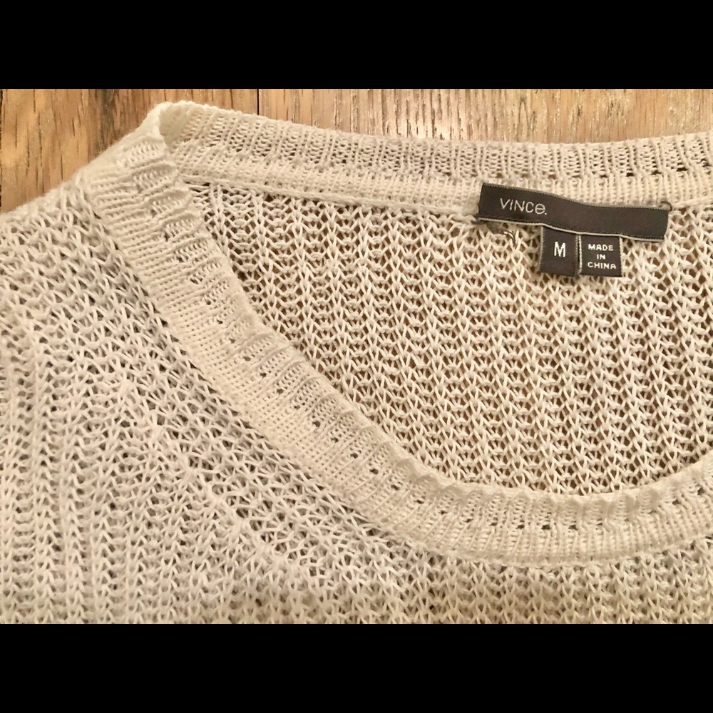VINCE - color block, light stitch sweater